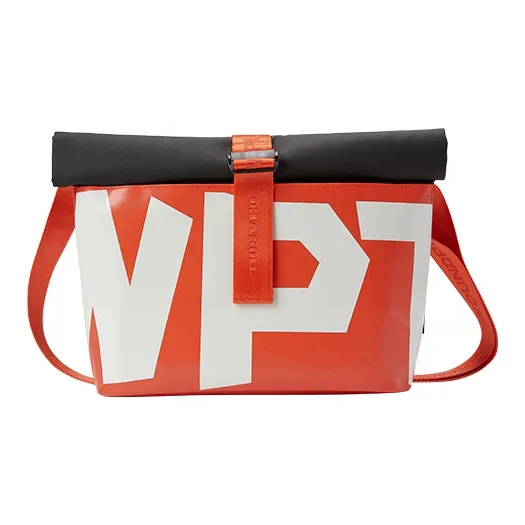 WPT PVC Messenger Bag Commute Shoulder Bag Crossbody Bag Large Size Unisex Black-16