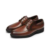 KANGNAI Dress Shoes Men Low-Top Light Brown