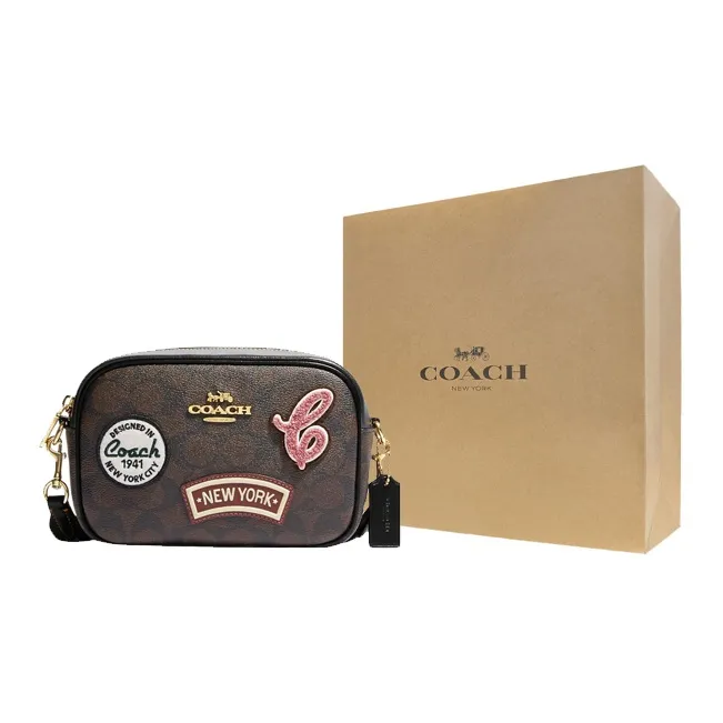 COACH Jamie Canvas With Leather Camera Bag Shoulder Bag Crossbody Bag Mini Women's Dark Brown-4