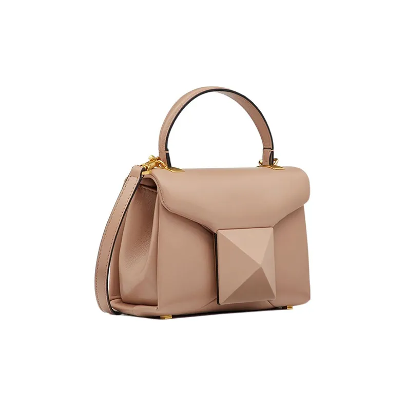 Valentino One Stud Napa Lambskin Shoulder Bag Crossbody Bag Handbag Mini Women's Cinnamon Pink-1