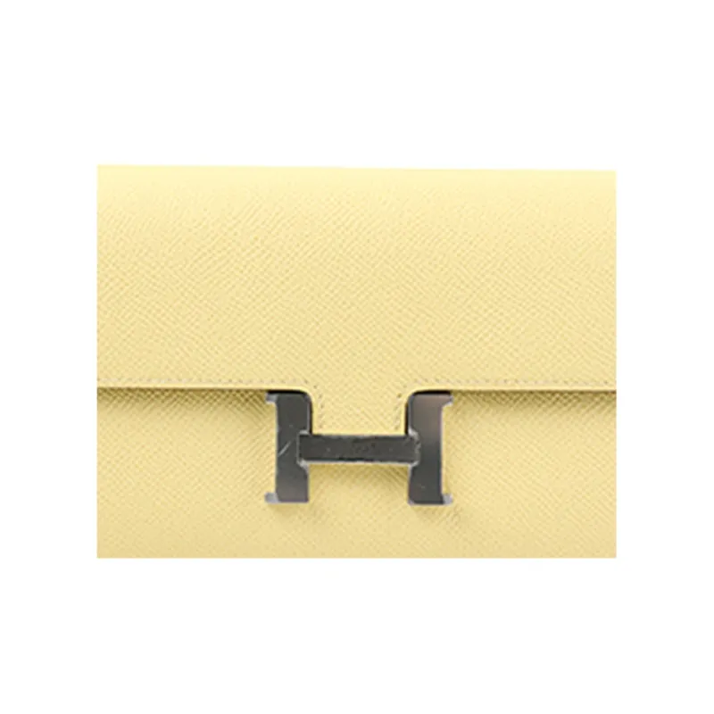 HERMES Epsom Leather Wallets Shoulder Bag Crossbody Bag Women's 1Z Jaune Poussin Chick Yellow-4