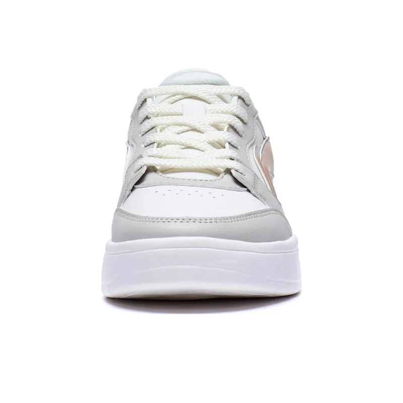 LiNing Acer Truncatum Slip-Resistant Cushioning Abrasion-Resistant Low-Top Skateboard Shoes Women's White Gray-4