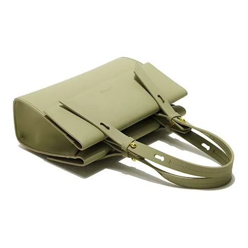 GXFMOD Cow Leather Baguette Shoulder Bag, Crossbody Bag Medium Size Women's Mint Green Pink Silent White-4