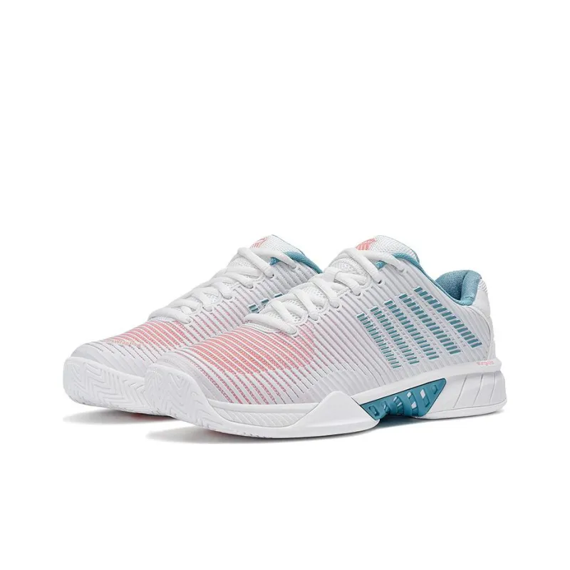 KSWISS Slip Resistant Low Top Tennis Shoes Women's White Blue Pink-2