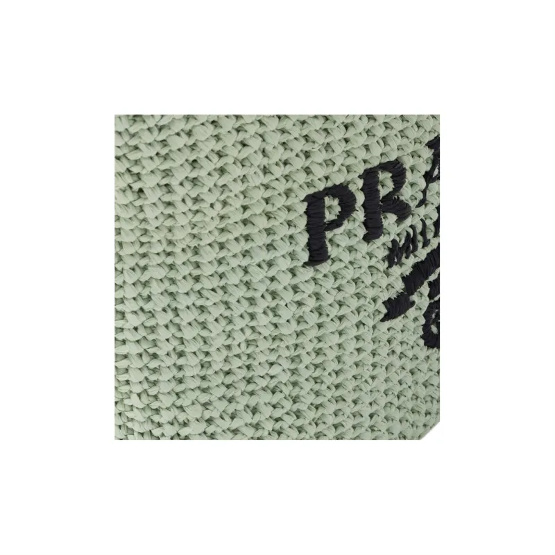 PRADA Straw And Wicker And Raffia Handbag Small Size Women's Aqua Green-3