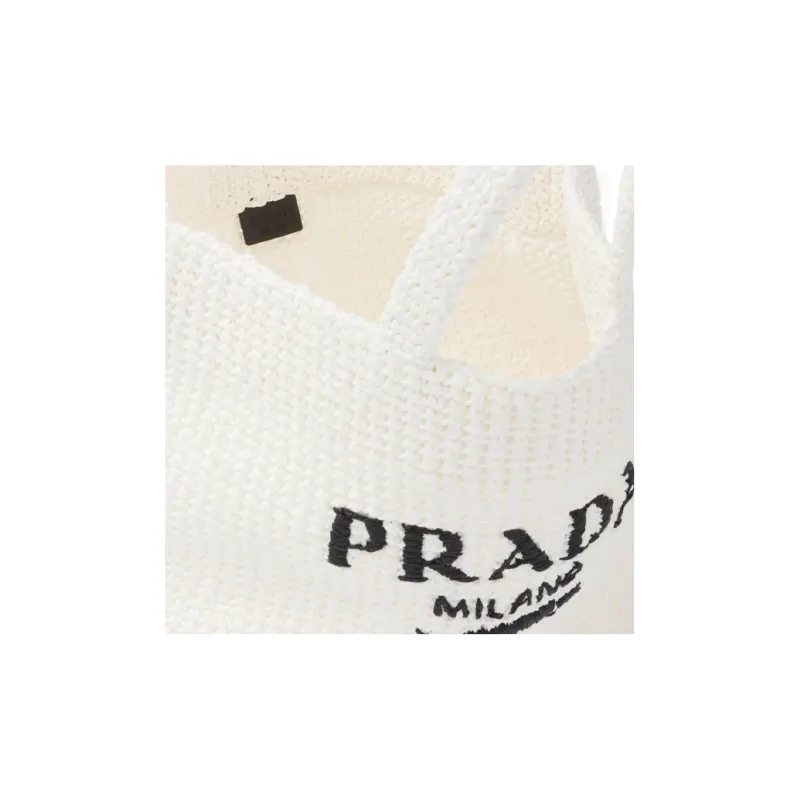 PRADA Straw And Wicker And Raffia Handbag Women's White-3