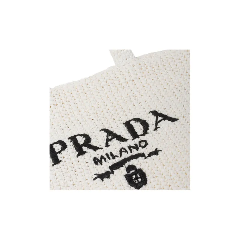 PRADA Straw And Wicker And Raffia Handbag Women's White-5