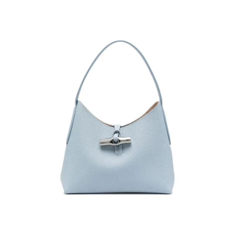 LONGCHAMP Roseau Leather Shoulder Bag Women's Cloud Blue-0