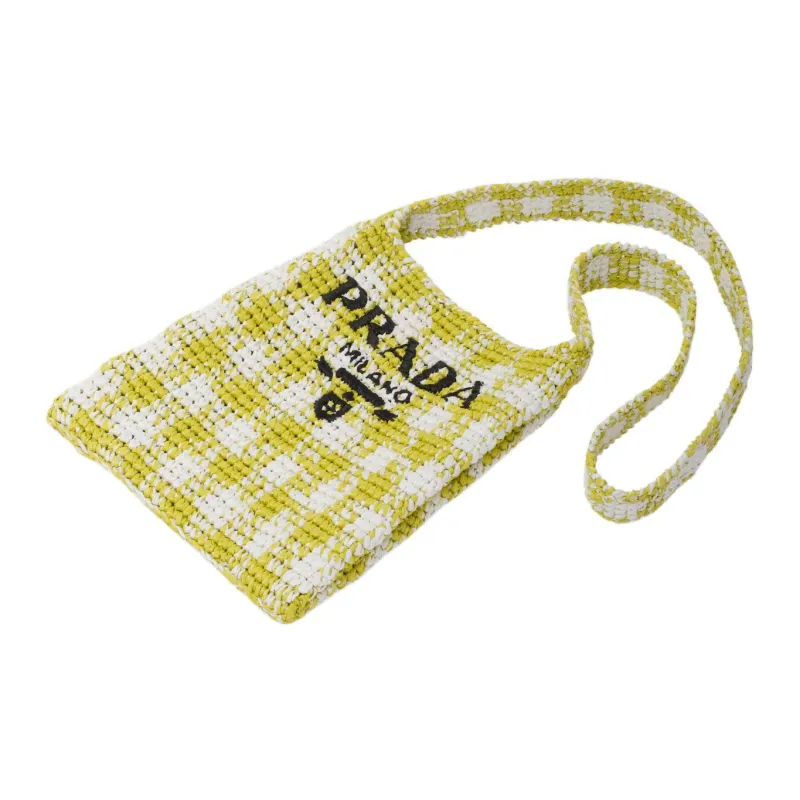 PRADA Straw And Wicker And Raffia Shoulder Bag Crossbody Bag Handbag Women's Pomelo Green-2