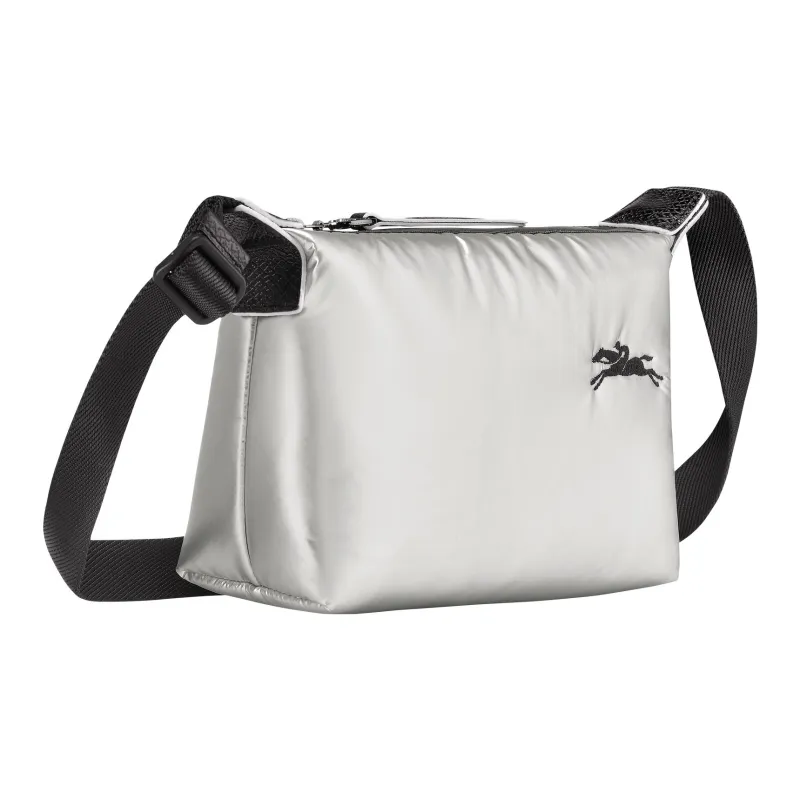 LONGCHAMP Le Pliage Alpin Leather Portable Crossbody Bag Women's Silver-1