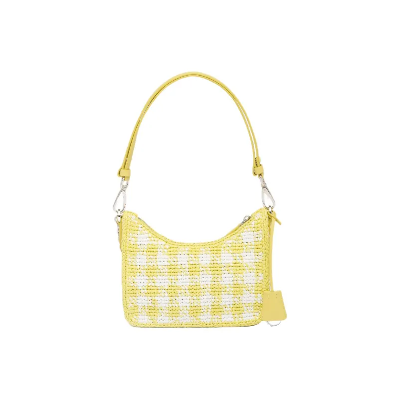 PRADA Re Edition Straw And Wicker And Raffia Handbag Shoulder Bag Women's Pomelo Green-2