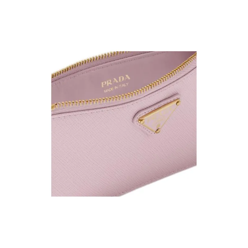 PRADA Saffiano Leather Card Holder Women's Snow Pink-4