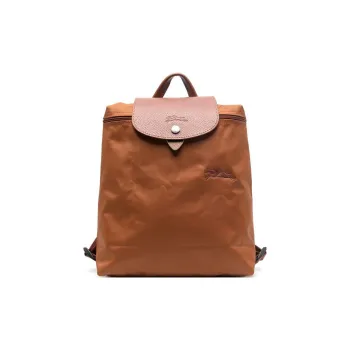 LONGCHAMP Le Pliage Green Cow Leather Trim Backpack Mini Women's Brown