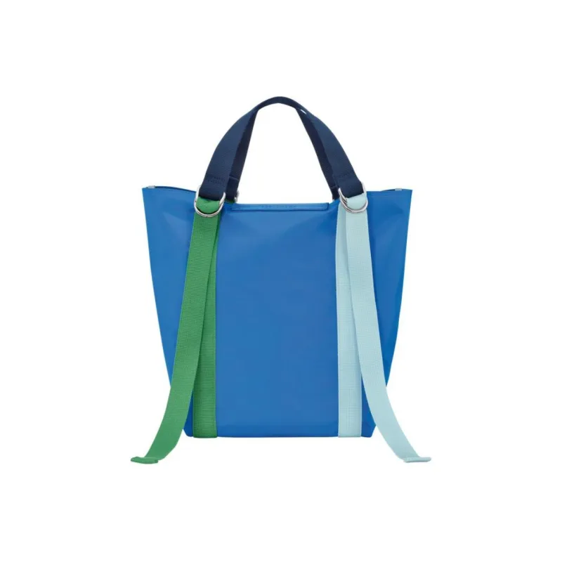 LONGCHAMP Le Pliage Re play Canvas With Leather Trim Canvas Bag, One Shoulder Handbag Regular Women's Blue-2