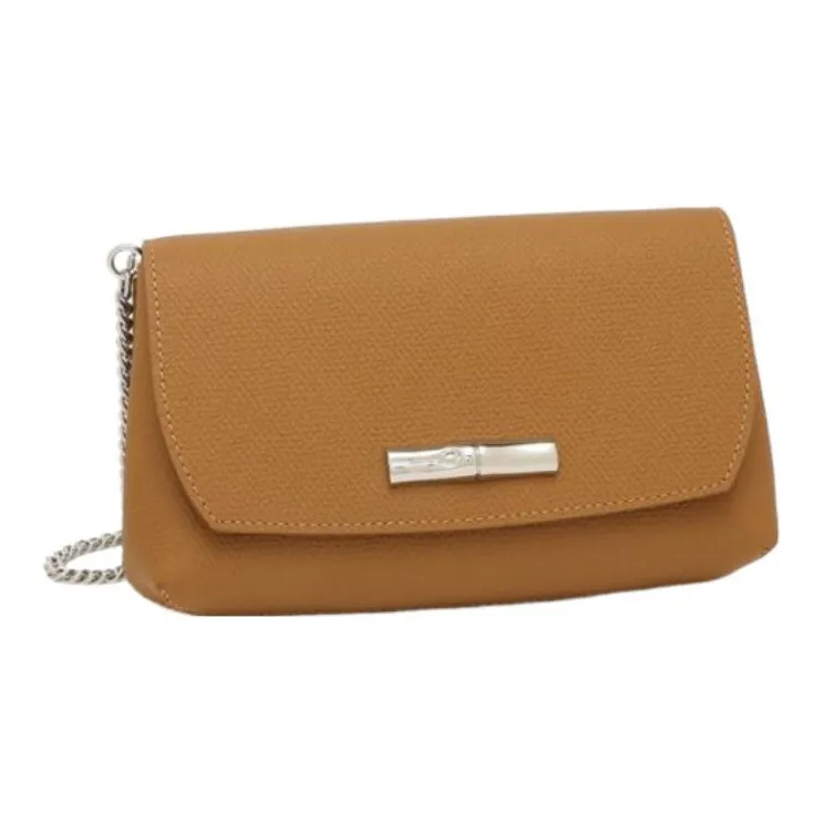 LONGCHAMP Roseau Cow Leather Shoulder Bag Crossbody Bag Regular Women's Brown-1