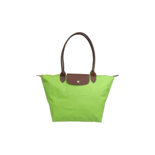 LONGCHAMP Le Pliage Cow Leather Canvas Polyamide Canvas Bag Dumpling Bag Handbag Shoulder Bag Women's Green