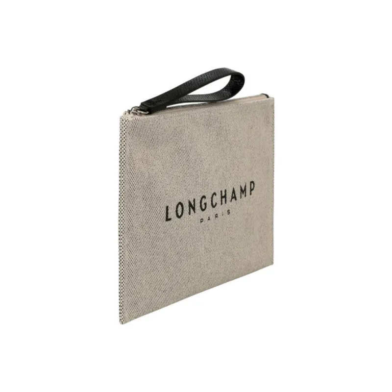LONGCHAMP Roseau Cotton Canvas Small Clutch Bag Unisex Linen-1