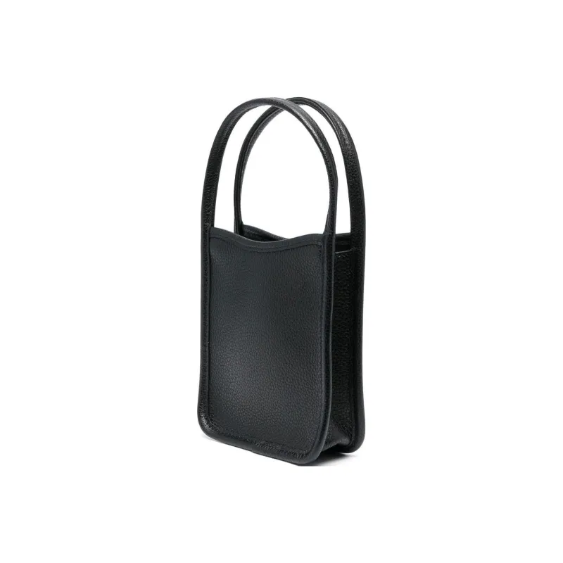 LONGCHAMP Le Foulonné Cow Leather Handbag Extra Small Women's Black-1