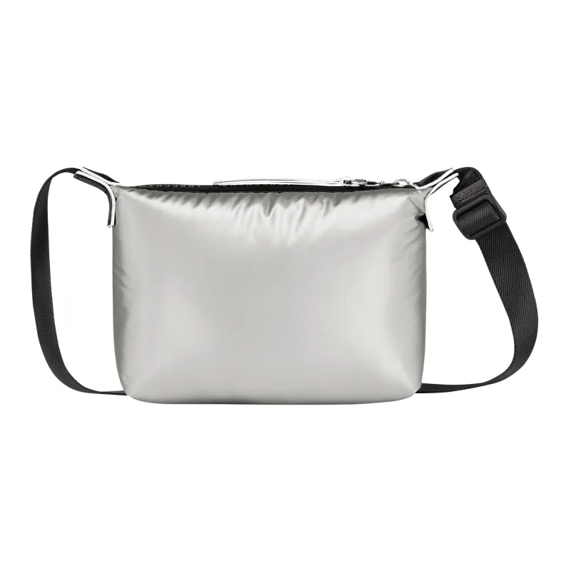 LONGCHAMP Le Pliage Alpin Leather Portable Crossbody Bag Women's Silver-4