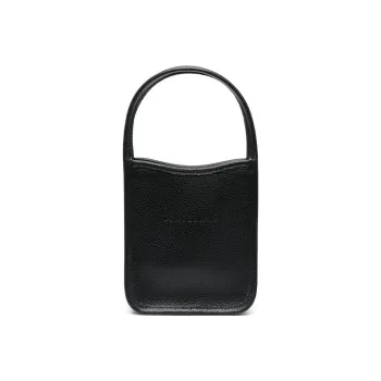 LONGCHAMP Le Foulonné Cow Leather Handbag Extra Small Women's Black