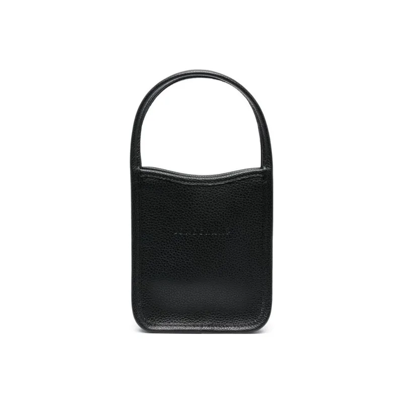 LONGCHAMP Le Foulonné Cow Leather Handbag Extra Small Women's Black-0