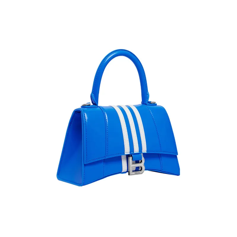 Balenciaga Adidas Collaboration Hourglass Cow Leather Hourglass Bag Crossbody Handbag Small Size Women's Blue-1
