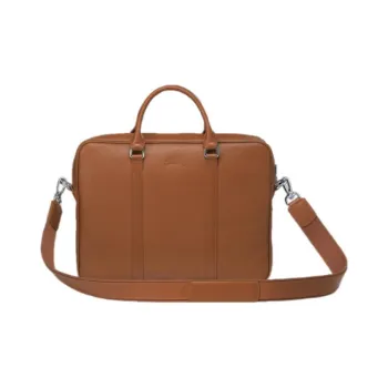 LONGCHAMP Le Foulonné Cow Leather Briefcases Small Size Men's Brown