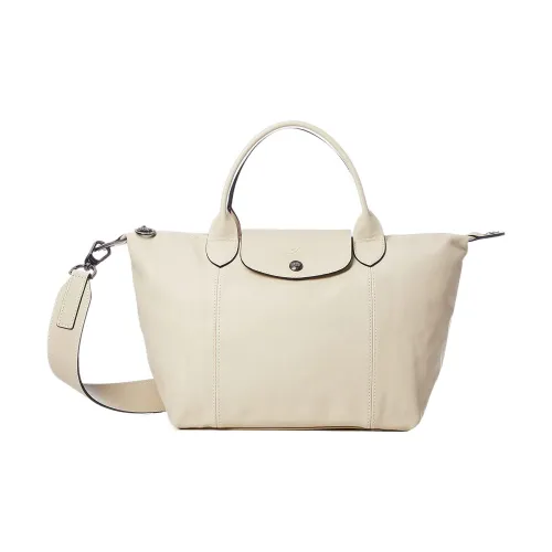 LONGCHAMP Le Pliage Cuir Sheepskin Shoulder Bag Crossbody Bag Handbag Small Size Women's Ecru