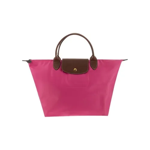 LONGCHAMP Le Pliage Cow Leather Dumpling Bag Handbags Medium Size Women's Pink