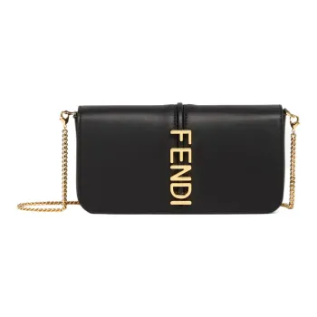 FENDI Fendigraphy Leather Wallet Regular Women's Black