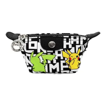 LONGCHAMP Pokémon Collaboration Le Pliage Polyamide Canvas Coin Purse Mini Unisex Black