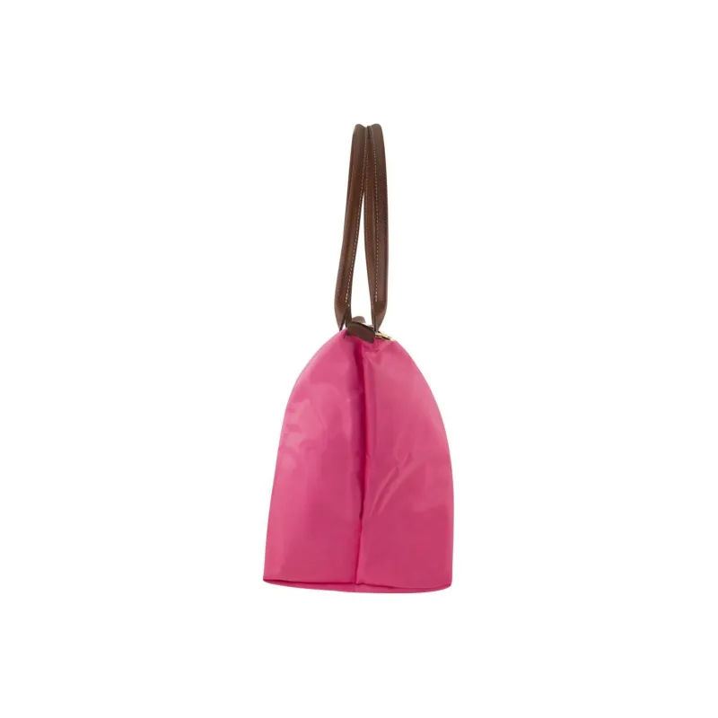 LONGCHAMP Canvas With Leather Trim Dumpling Bag Handbag Shoulder Bag Large Size Women's Pink-3