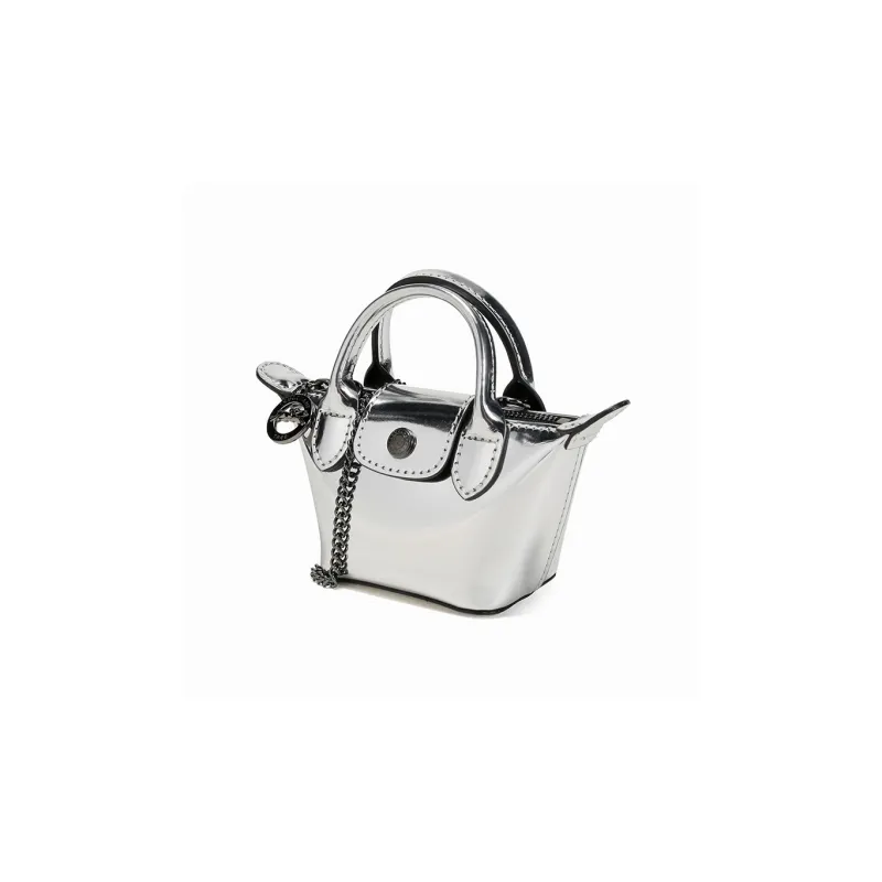 LONGCHAMP Le Pliage Canvas Dumpling Bag, Handbag, Crossbody Bag, Coin Purse, Shoulder Bag Women's Silver-1
