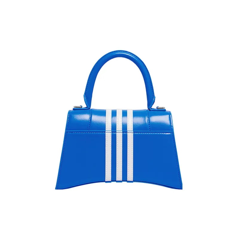 Balenciaga Adidas Collaboration Hourglass Cow Leather Hourglass Bag Crossbody Handbag Small Size Women's Blue-2