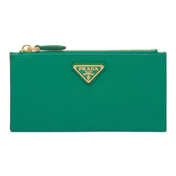 PRADA Saffiano Leather Card Holder Women's Green