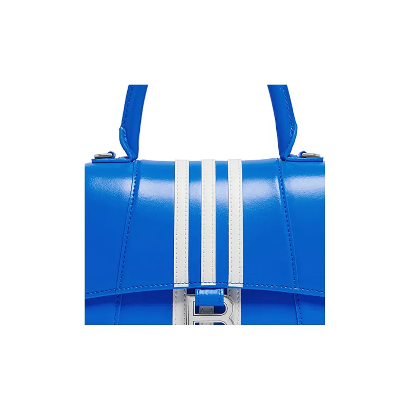 Balenciaga Adidas Collaboration Hourglass Cow Leather Hourglass Bag Crossbody Handbag Small Size Women's Blue-6