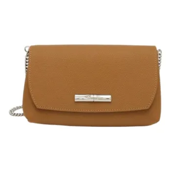 LONGCHAMP Roseau Cow Leather Shoulder Bag Crossbody Bag Regular Women's Brown