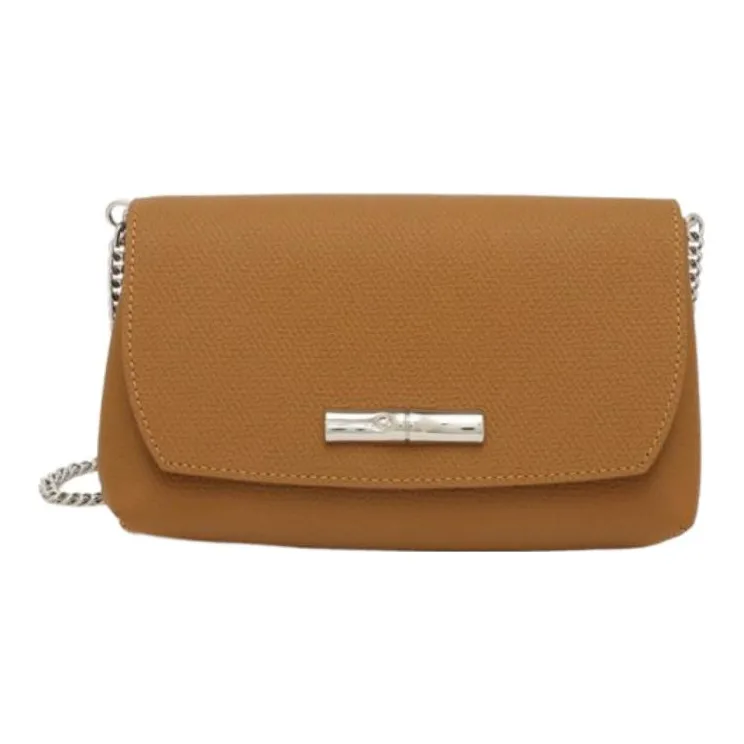 LONGCHAMP Roseau Cow Leather Shoulder Bag Crossbody Bag Regular Women's Brown-0