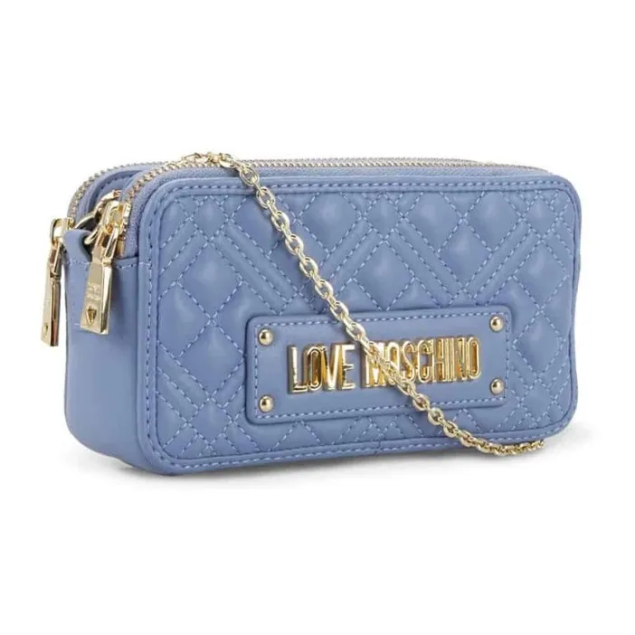 LOVE MOSCHINO Polyurethane Shoulder Bag Crossbody Bag Women's Blue-1