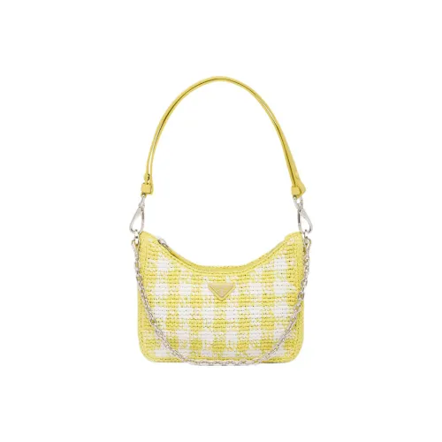 PRADA Re Edition Straw And Wicker And Raffia Handbag Shoulder Bag Women's Pomelo Green