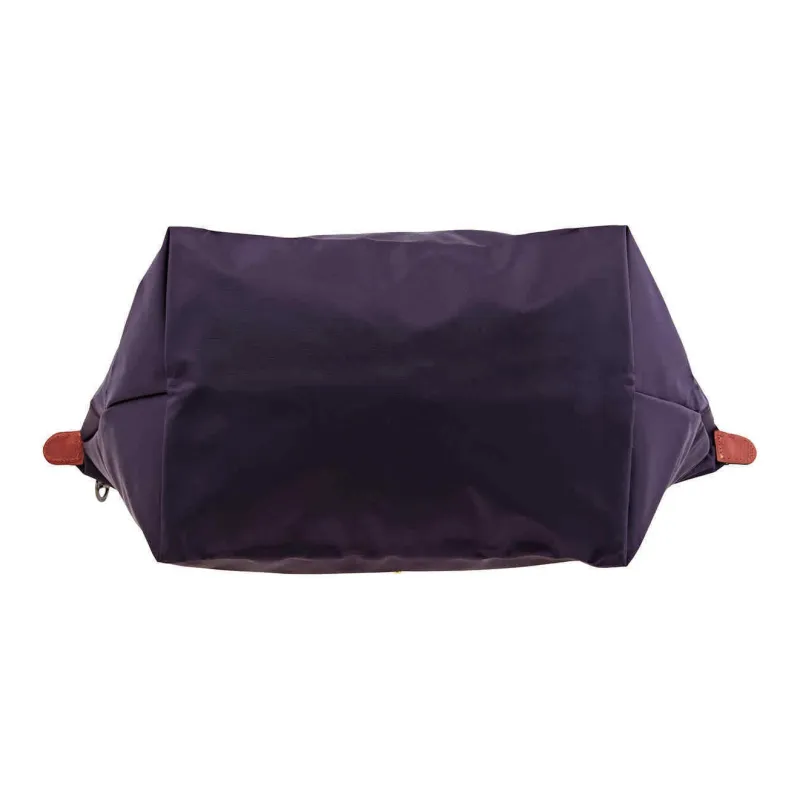 LONGCHAMP Le Pliage Cow Leather With Canvas And Leather Canvas Bag Handbag Shoulder Bag Medium Size Women's Blueberry-4
