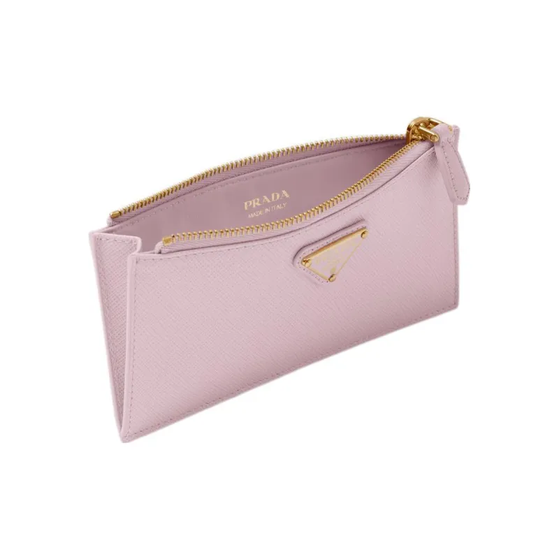 PRADA Saffiano Leather Card Holder Women's Snow Pink-3
