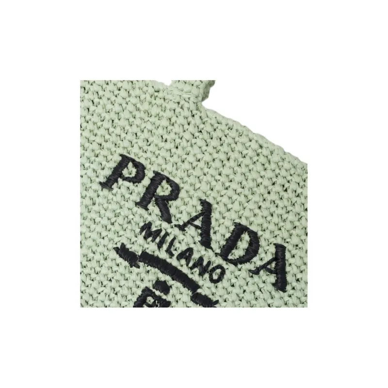 PRADA Straw And Wicker And Raffia Handbag Small Size Women's Aqua Green-4