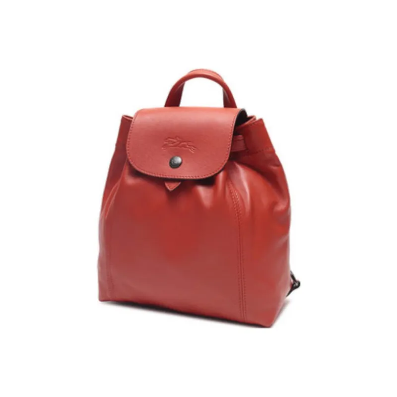 LONGCHAMP Le Pliage Cuir Sheepskin Backpack Mini Women's Rusty Red-1
