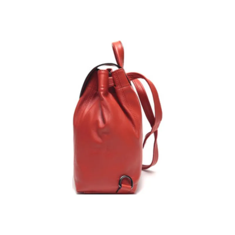 LONGCHAMP Le Pliage Cuir Sheepskin Backpack Mini Women's Rusty Red-3