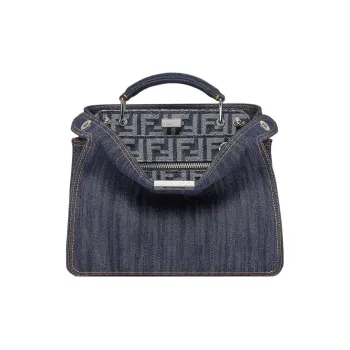 FENDI Peekaboo ISeeU Denim Shoulder Bag, Crossbody Bag, Handbag Mini Men's Blue