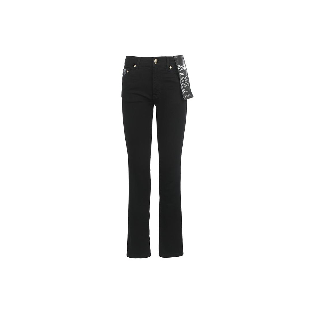 VERSACE JEANS COUTURE High Rise Coated Shiny factory Black Jeans