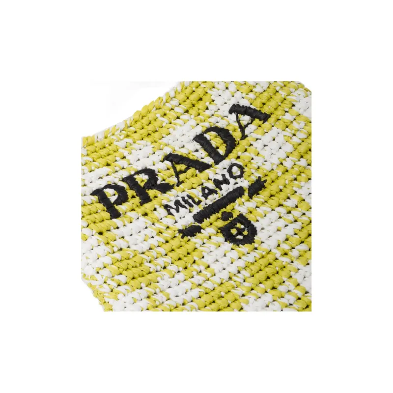 PRADA Straw And Wicker And Raffia Shoulder Bag Crossbody Bag Handbag Women's Pomelo Green-4