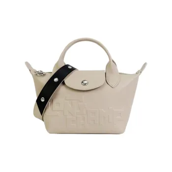 LONGCHAMP Le Pliage Cuir Delicate Calfskin Dumpling Bag Crossbody Bag Shoulder Bag Handbag Mini Women's Ecru