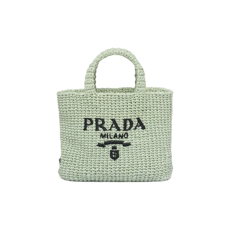 PRADA Straw And Wicker And Raffia Handbag Small Size Women's Aqua Green-0